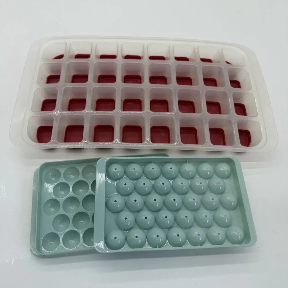 33 Cavity Ice Ball Maker Mold with Lid & Silicone Ice Cube Tray For Cocktails
